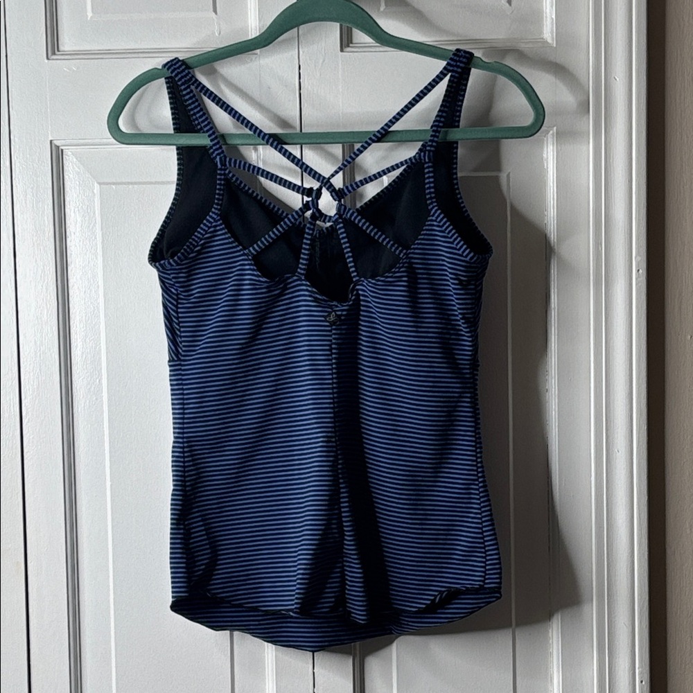 Prana Navy and Black Striped Strappy Tank Camisole